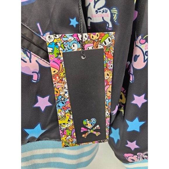 New Tokidoki Star Studded Reversible Varsity Jacket Size XL Satin - Picture 7 of 8